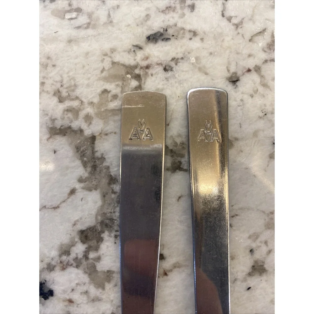 American Airlines Stainless Airplane 2 pc Fork Knife Vintage Silverware Flatware